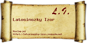 Latosinszky Izor névjegykártya
